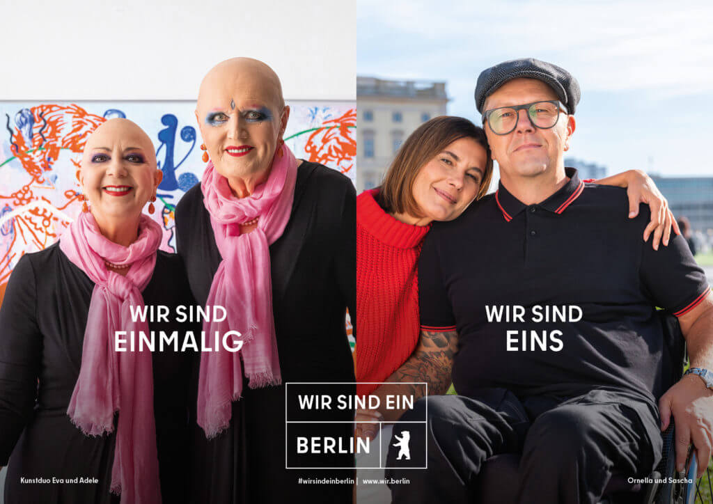 Plakat der Imagekampagne des Berliner Partner von glow mit dem Titel "Wir sind einmalig"