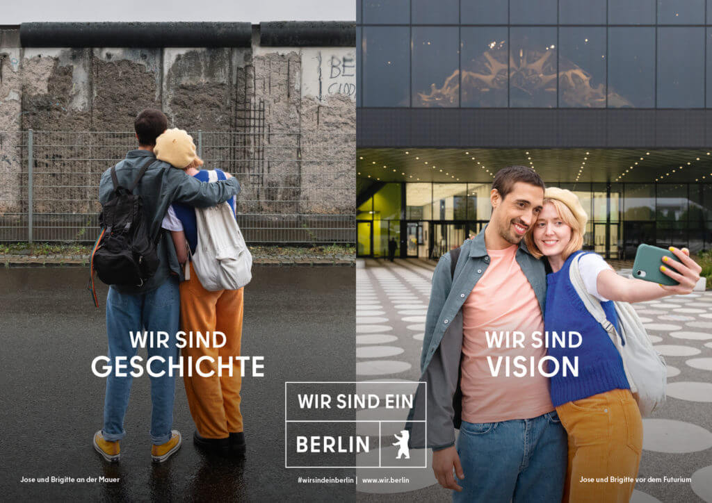 Plakat der Imagekampagne des Berliner Partner von glow mit dem Titel "Wir sind Geschichte"