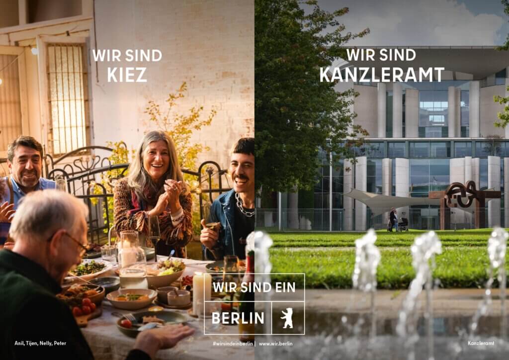 Plakat der Imagekampagne des Berliner Partner von glow mit dem Titel "Wir sind Kiez"