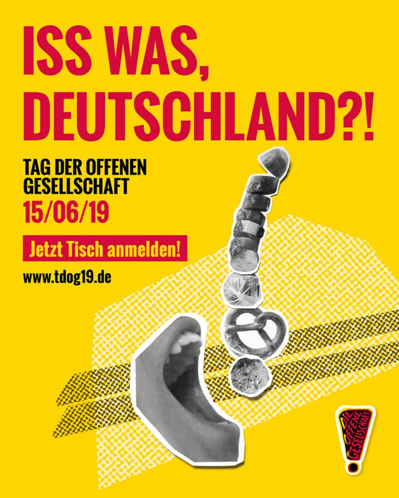Plakat zum Tag der offenen Gesellschaft "Iss was, Deutschland"