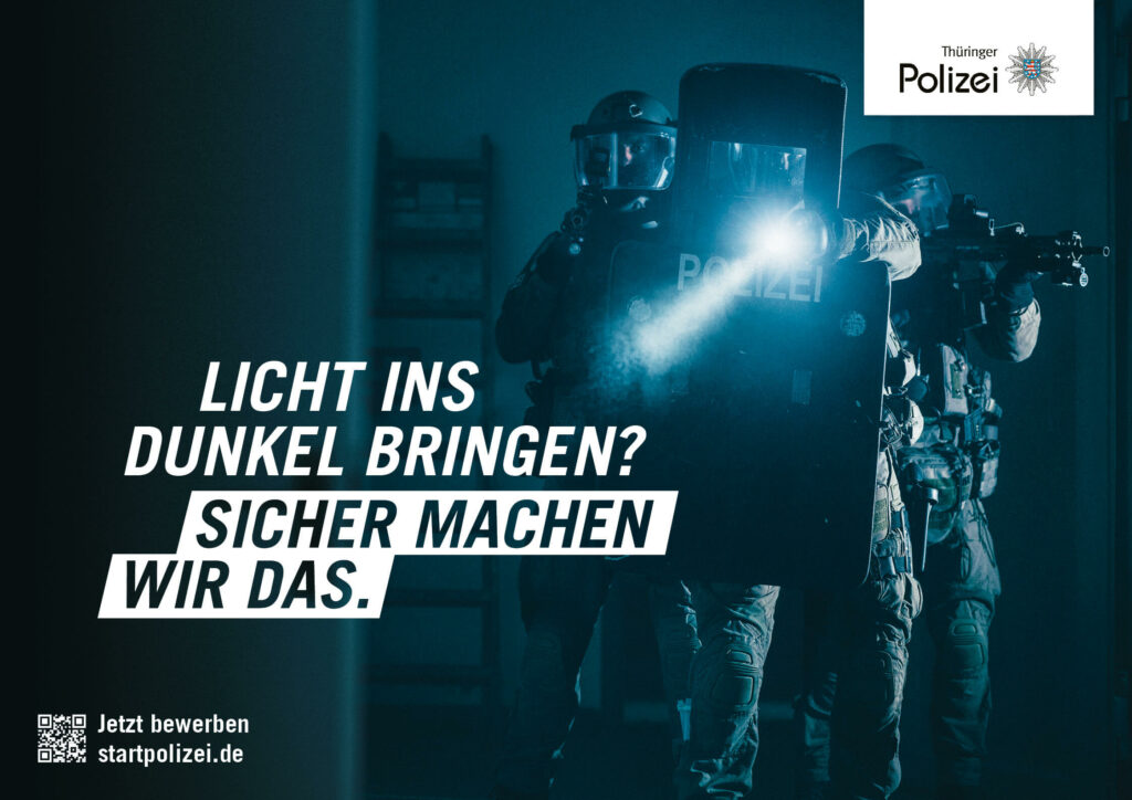 Motiv der Recruitingkampagne der Thüringer Polizei