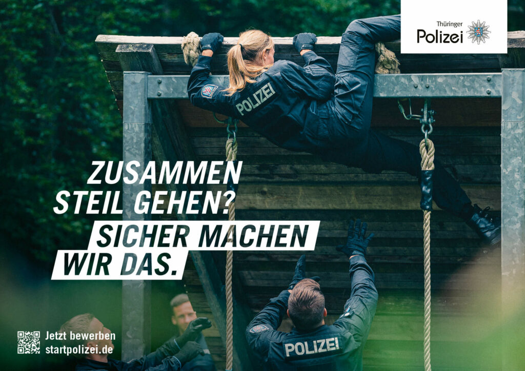 Motiv der Recruitingkampagne der Thüringer Polizei